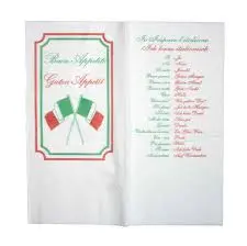 SERV. ZT. WEIS 40X40CM 2LG 1/8 ITAL.FLAGGE (1500pcs)