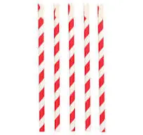 PAPIER TRINKHALME ROT WEIS 8 MMX200 MM (200pcs)