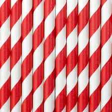 PAPIER TRINKHALME ROT WEIS 8 MMX255 MM (200pcs)