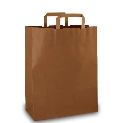  Papiertragentaschen-Braun-26w + 17g x 26h cm (250pcs)