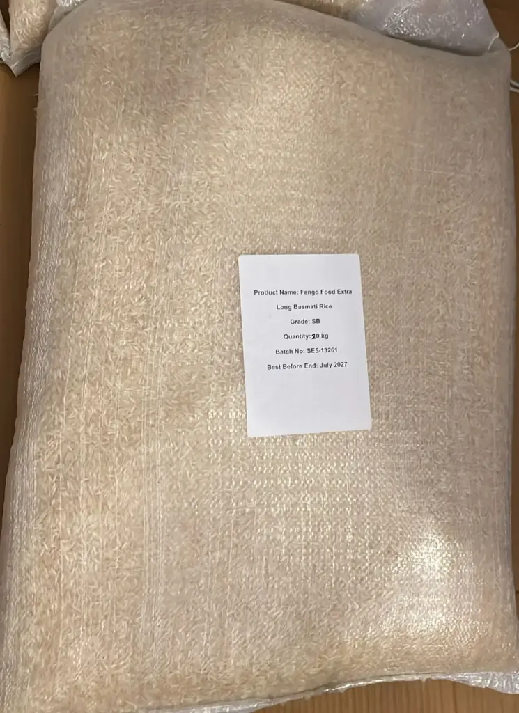 Fango Food Extra Long Grain Basmati Rice SB Grade10Kg