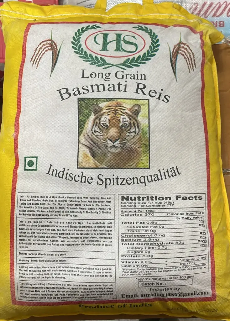 HS Long Grain Basmati Rice 10 Kg