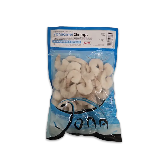 Jona Vannamei Frozen Shrimps 16/20 PND 1Kg (750g)