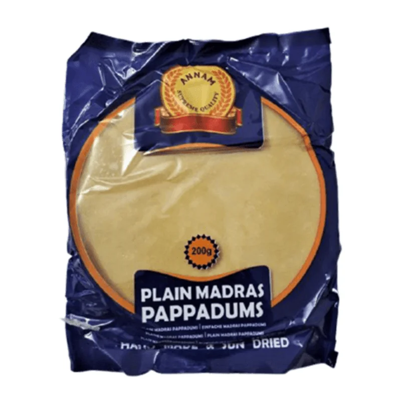 Annam PLain Papadam 4" 150g