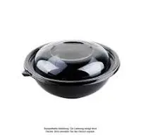[380038] Salat Schale B4 Schwarz MIT DECKEL( 100pcs )