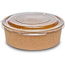 [380056] SOUPEN/ SALAT SCHALEN BRAUN PAPIER MIT PE DECKEL 1200ML (300pcs)