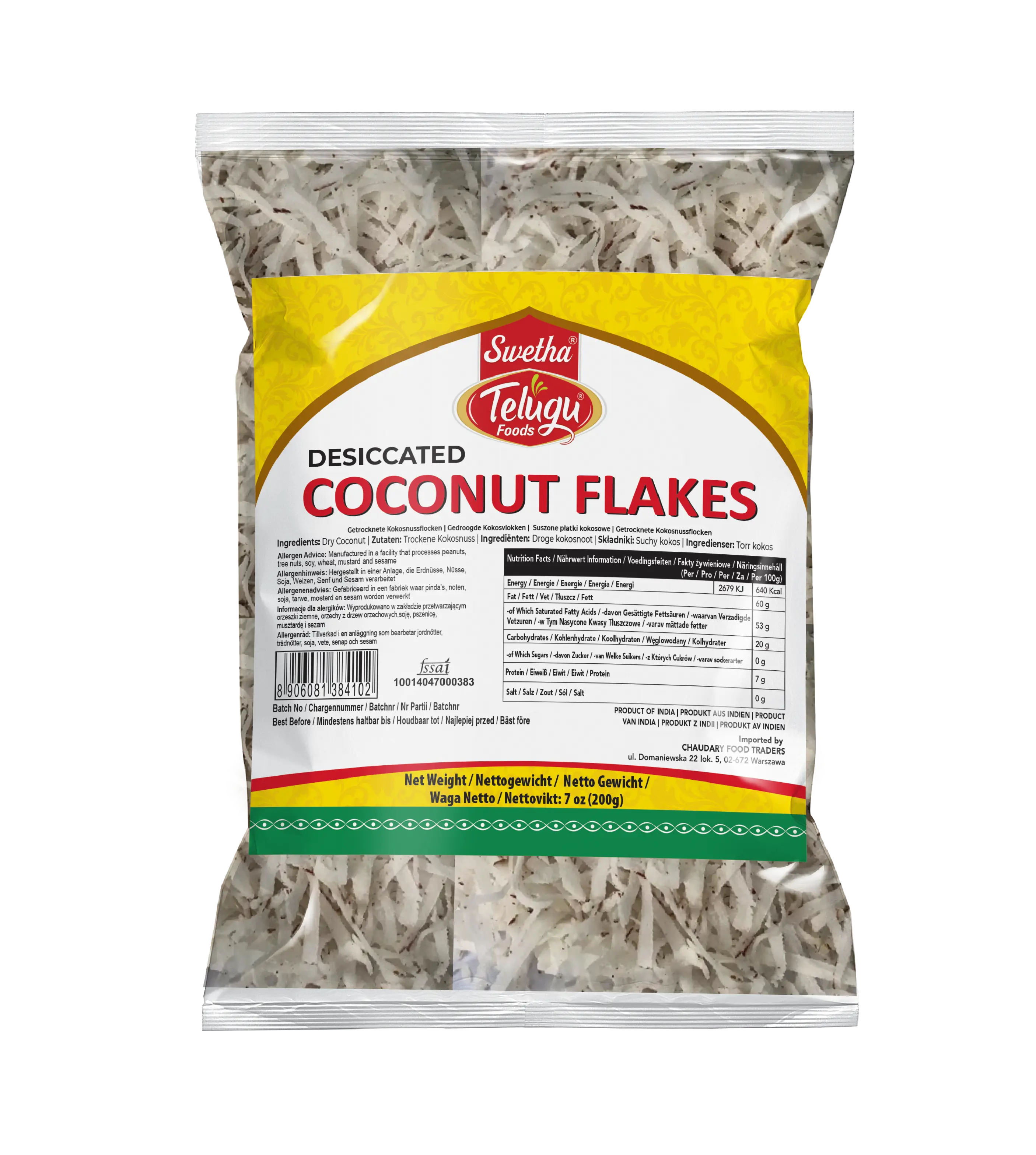 [100048] Swetha Telugu Foods Dessicated Coconut Flakes 200g