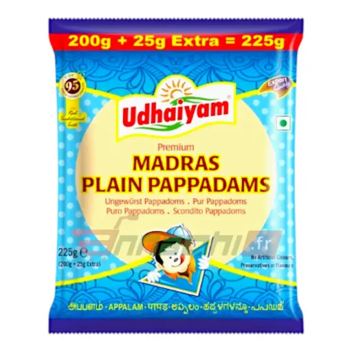 [230009] Udhaiyam Madras Plain Papad 225g