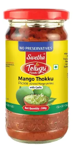 [170015] Telugu Foods Mango Thokku Grated Mango Pickle with Garlic 300g